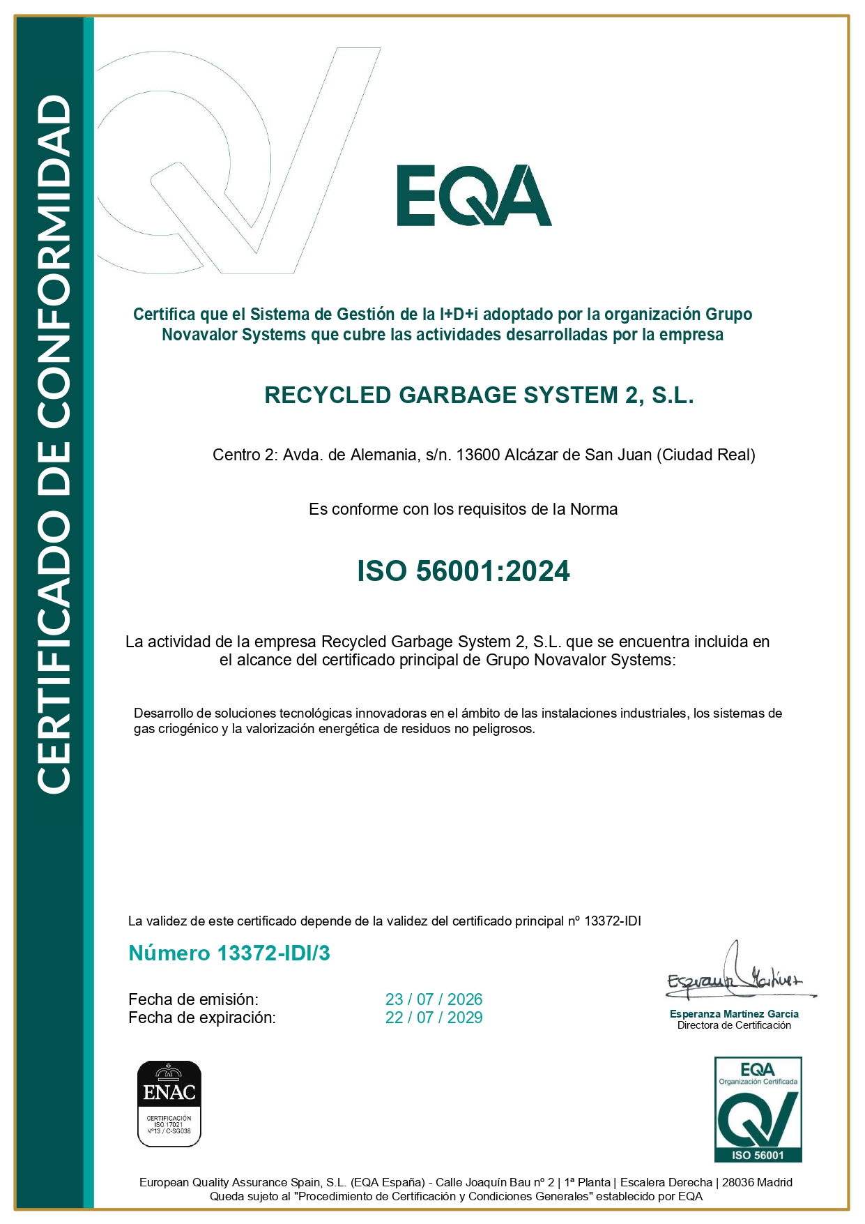 Certificado I+D+i